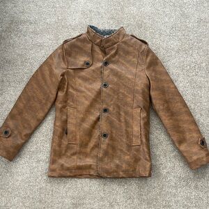 Brown Fur-Lined Leather Jacket